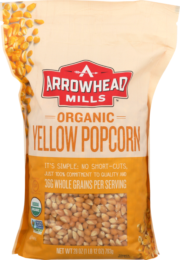Arrowhead Mills - Organic Popcorn - Yellow - Case Of 6 - 28 Oz. - 074333476658