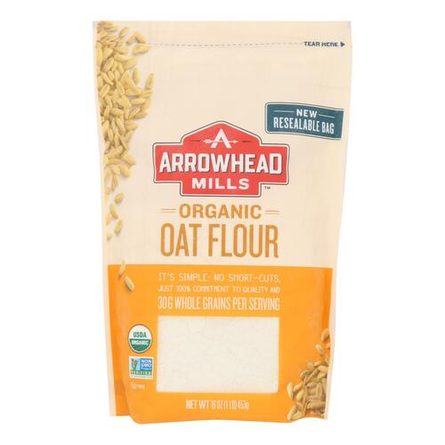 ARROWHEAD MILLS: Organic Oat Flour, 16 oz - 0074333684350