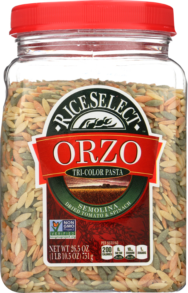RICESELECT: Orzo Tri-Color Pasta, 26.5 oz - 0074401701415