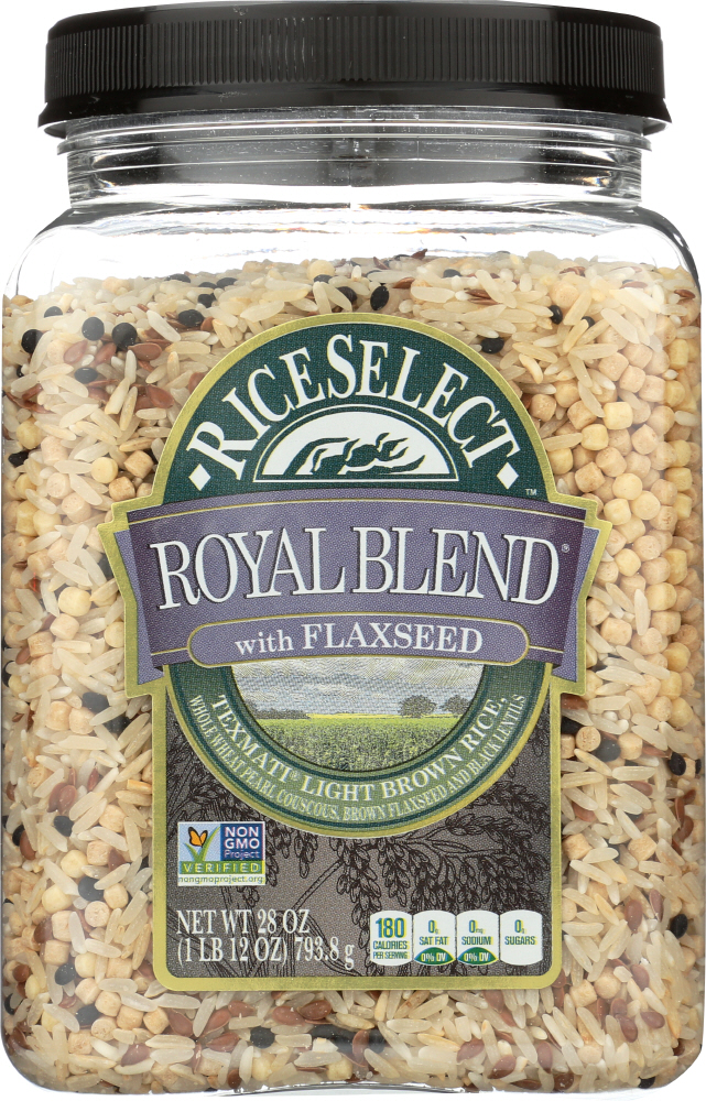 RICESELECT: Royal Blend with Flaxseed Rice, 28 oz - 0074401750284