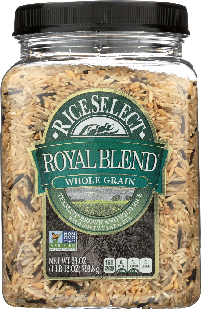 RICESELECT: Royal Blend Whole Grain Texmati Brown and Wild Rice, 28 oz - 0074401760320