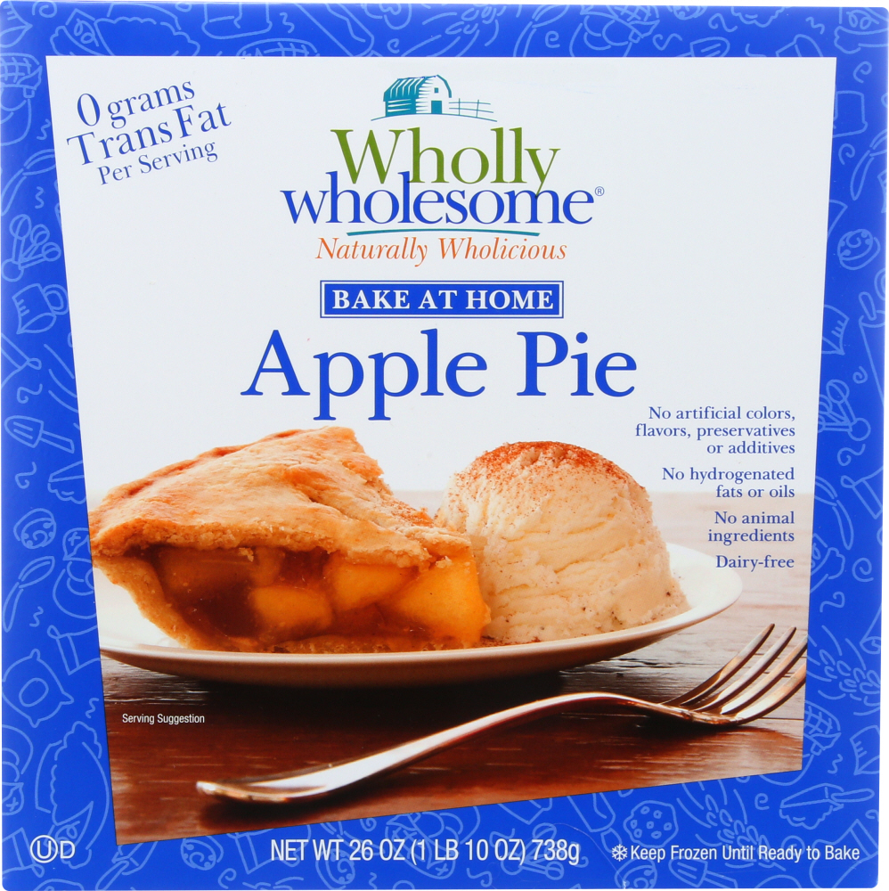 WHOLLY WHOLESOME: Bake at Home Apple Pie, 26 oz - 0074677081105