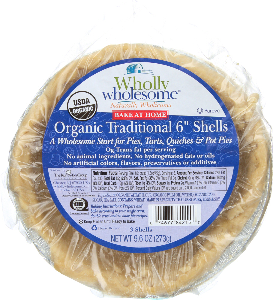 Wholly Wholesome, Organic Traditional 6 Shells - 0074677842157