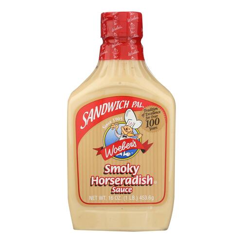 Woeber's Sandwich Pal Smoky Horseradish Sauce - Case Of 6 - 16 Fl Oz. - 074680012943