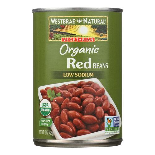 WESTBRAE NATURAL: Vegetarian Organic Red Beans, 15 oz - 0074873163254