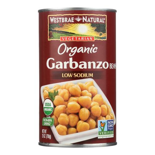 WESTBRAE: Natural Vegetarian Organic Garbanzo Beans, 25 Oz - 0074873253207
