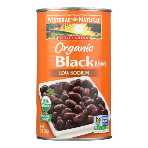 WESTBRAE: Organic Black Beans, 25 oz - 0074873253214