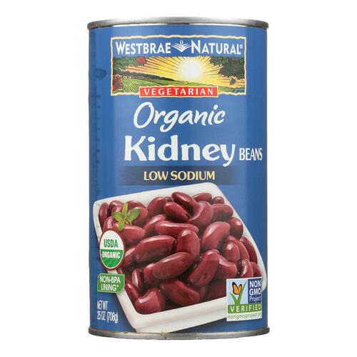 WESTBRAE: Natural Vegetarian Organic Kidney Beans, 25 Oz - 0074873253238