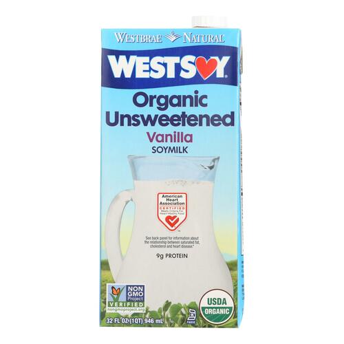Westsoy Organic Vanilla - Unsweetened - Case Of 12 - 32 Fl Oz. - 074873970838