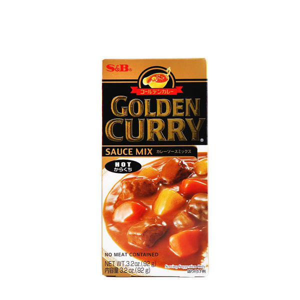 S & B: Sauce Mix Hot Golden Curry, 3.2 oz - 0074880030068