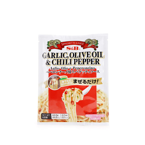 S&B, Garlic,Olive Oil & Chili Pepper Spaghetti Sauce - 074880068733