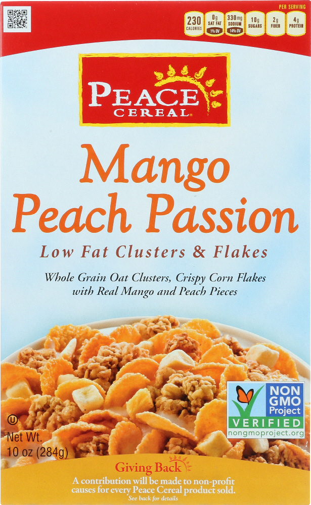 Peace Cereal, Low Fat Clusters & Flakes, Mango Peach Passion - 075070104453