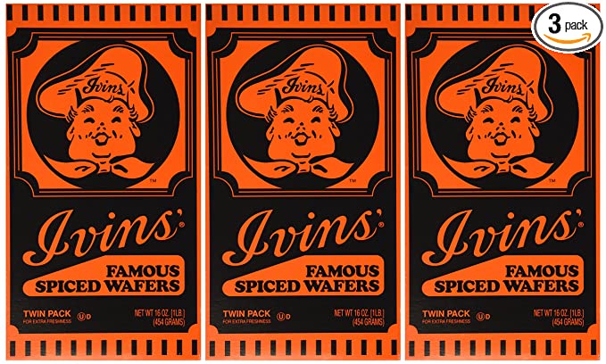  Ivins Famous Spiced Wafers 16 Oz Twin Pack of 3  - 075090913301