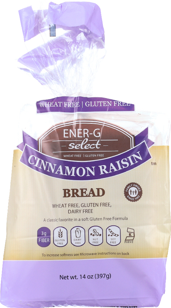 Ener-G Select, Cinnamon Raisin Bread, Cinnamon, Raisin - 075119130023