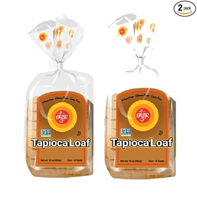  Gluten Free Tapioca Loaf by Ener-G | Vegan Sliced Bread | Low-Protein, Non-GMO, Kosher | Double Pack-16 oz/ 12 Slice Loaf  - 075119180233