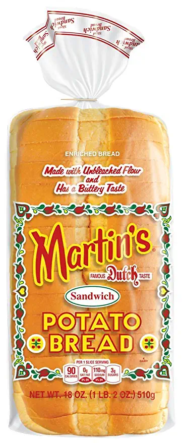  Martin's Sandwich Potato Bread- 16 slice 18 oz (4 Bags)  - 075185007007