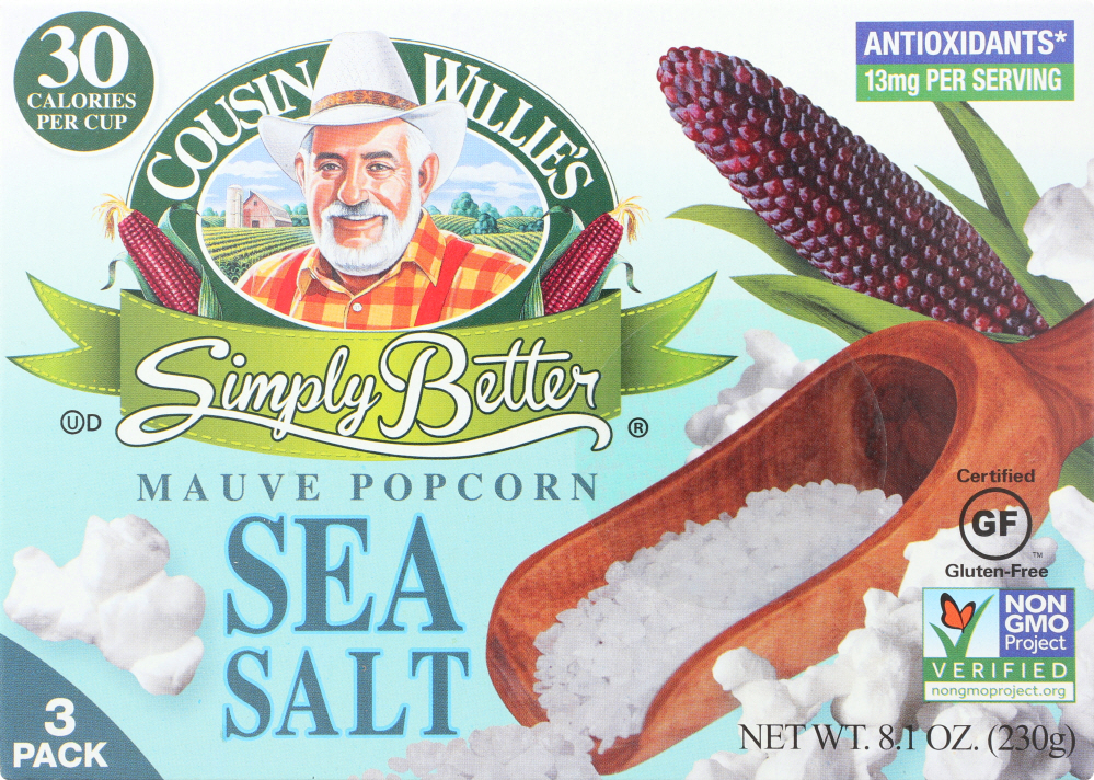Cousin Willie'S Simply Better, Mauve Popcorn, Sea Salt - 075201006007