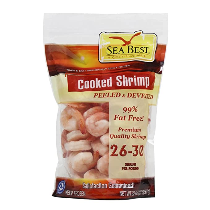  Sea Best 26/30 Cooked Peeled and Deveined Shrimp, 2 Pound  - 075391004876