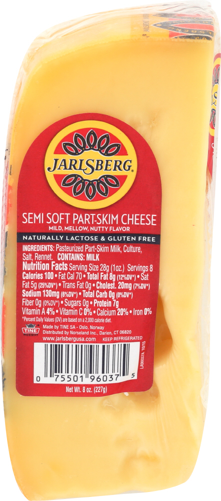 JARLSBERG: Semi Soft Part-Skim Cheese Wedge, 8 oz - 0075501960375
