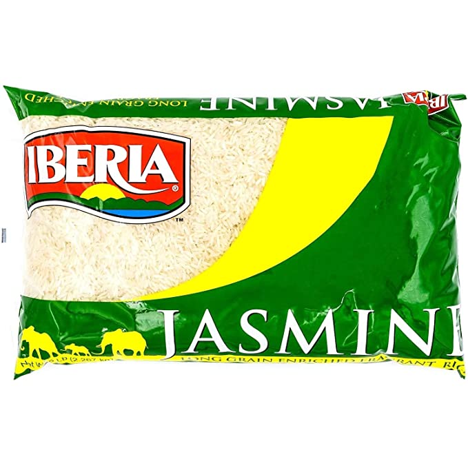  Iberia Jasmine Rice, 5 lbs. Long Grain Naturally Fragrant Enriched Jasmine Rice  - 075669121625