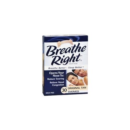 Breathe Right Nasal Strips Original Tan Small/Medium 30 EA - 075714500122