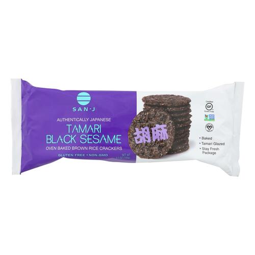 Tamari Black Sesame Oven Baked Brown Rice Crackers, Tamari Black Sesame - natures
