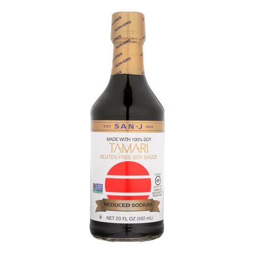 San - J Tamari Soy Sauce - Reduced Sodium - Case Of 6 - 20 Fl Oz. - 075810023358