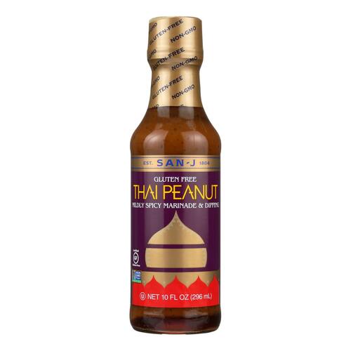 SAN-J: Mildly Spicy Thai Peanut Stir-Fry & Dipping Sauce, 10 Oz - 0075810140253