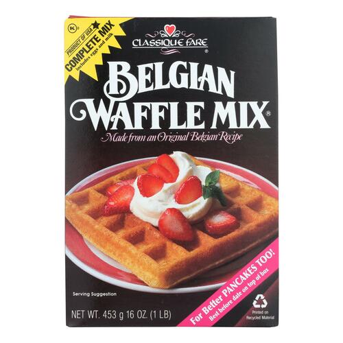 Classique Fare Belgian Waffle Mix - Case Of 6 - 16 Oz. - 075822810038