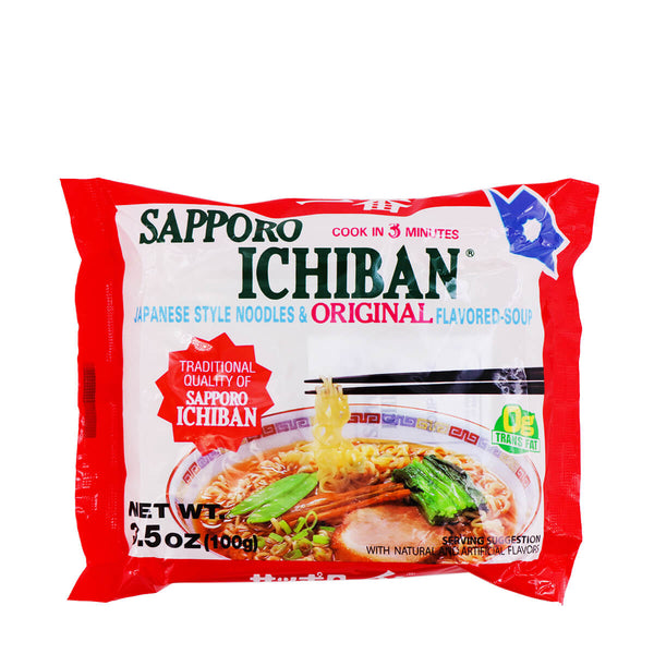 SAPPORO ICHIBAN: Original Japanese Style Noodles, 3.5 oz - 0076186000011