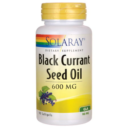 Solaray Black Currant Seed Oil 600 mg | Gamma Linolenic Acid (GLA) | Healthy Skin Hair Joints Vascular & Immune Function Support | 90 Softgels - 076280008326