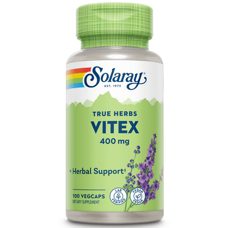 Solaray Vitex Berry 400mg | Womens Healthy Hormone Balance Formula | Menstruation & Menopause Support 100ct - 076280016451