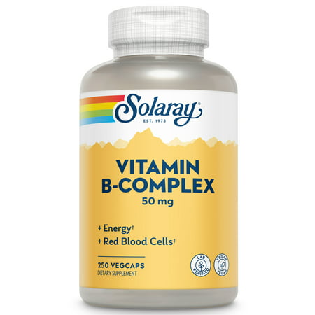 Solaray Vitamin B-Complex Healthy Energy & Red Blood Cell Formation Support & More 250 Servings 250 VegCaps - 076280042726