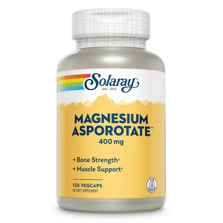 Solaray Magnesium Asporotate 400 mg | Aspartate Orotate & Citrate Complex | Healthy Heart Muscle Nerve & Circulatory Function Support | 120 VegCaps - 076280046212