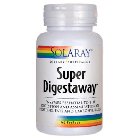Solaray Super Digestaway Digestive Enzyme Blend | Healthy Digestion & Absorption of Proteins Fats & Carbohydrates | Lab Verified | 60 VegCaps - 076280048001
