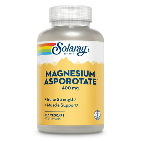 Solaray Magnesium Asporotate 400 mg | Aspartate Orotate & Citrate Complex | Healthy Heart Muscle Nerve & Circulatory Function Support | 180 VegCaps - 076280132236