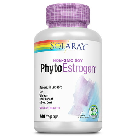 Solaray PhytoEstrogen Menopause Support | Wild Yam Black Cohosh & Dong Quai for Womens Health - 076280375831