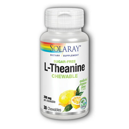 Solaray L-Theanine Sugar-Free Lemon Lime 200 mg - 30 Chewables - 076280975123