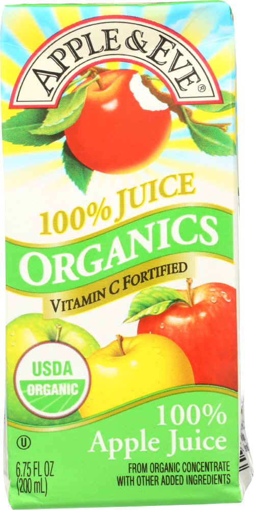 APPLE & EVE: 100% Apple Juice 3 Pack Organic, 200 ml - 0076301230019