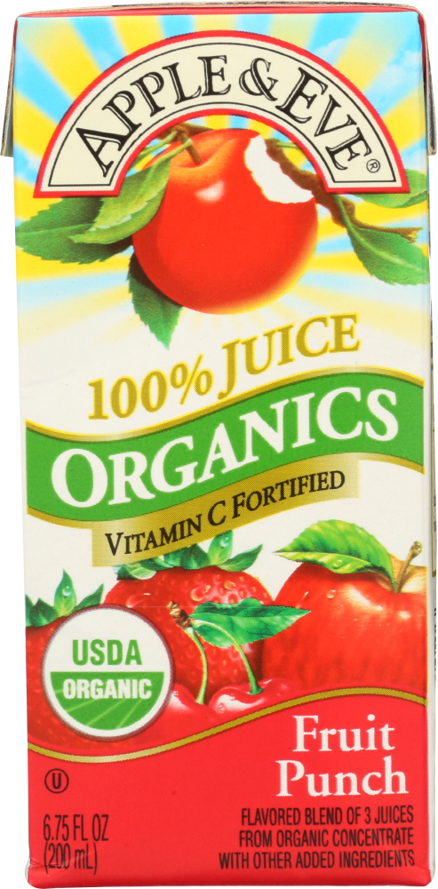 APPLE & EVE: 100% Fruit Punch Juice 3 Pack Organic, 200 ml - 0076301230026