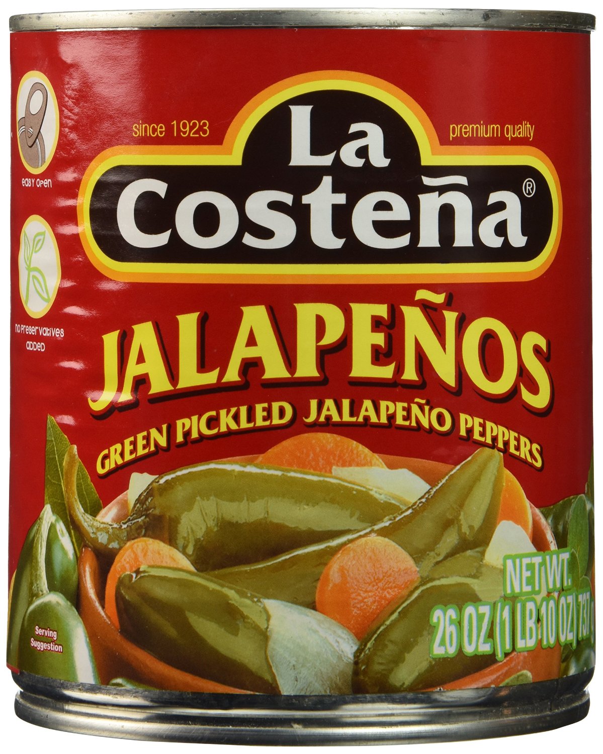 LA COSTENA: Whole Jalapeno Peppers, 26 oz - 0076397001289