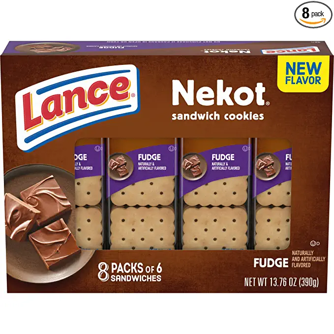  Lance Sandwich Cookies, Nekot Fudge, 8 Count Box - 076410905464