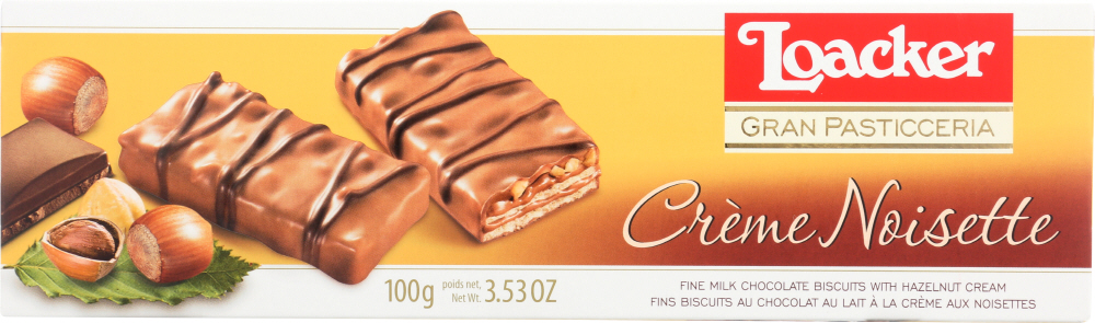 LOACKER: Gran Pasticceria Patisserie Creme Noisette Cookie 100g, 3.53 oz - 0076580003724