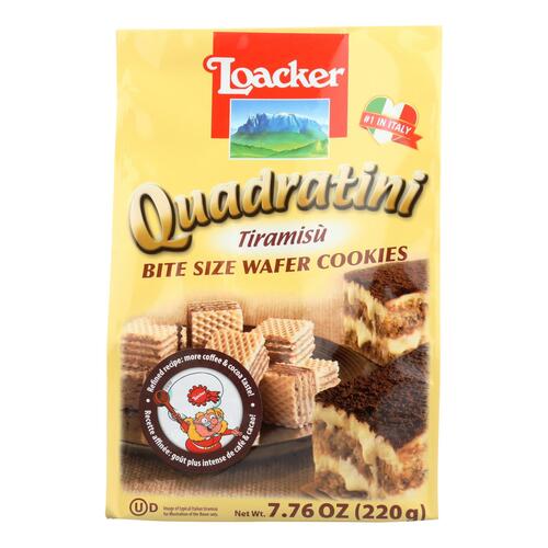 Loacker Quadratini Tiramisu Bite Size Wafer Cookies - Case Of 6 - 7.76 Oz - 076580004882