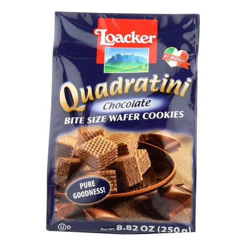 Loacker Quadratini Bite Size Chocolate Wafer Cookies - Case Of 6 - 8.82 Oz - 076580004967