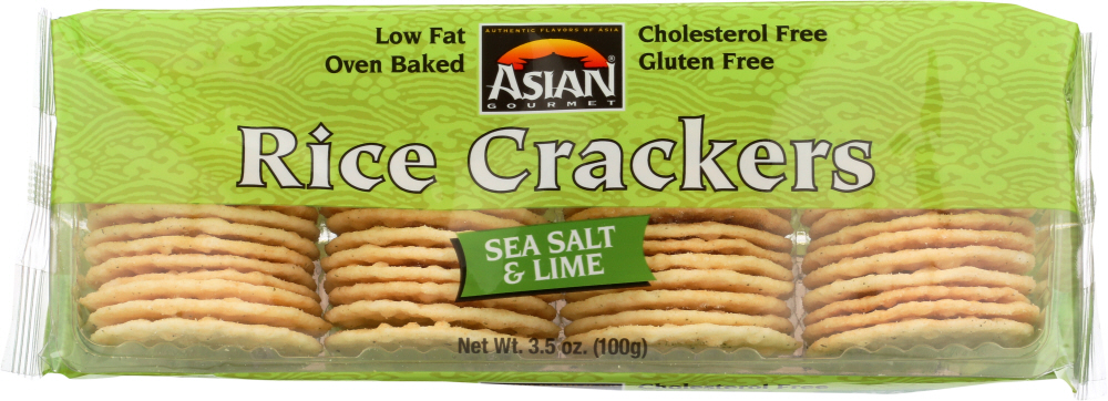Asian Gourmet, Rice Crackers, Sea Salt & Lime - 076606753060