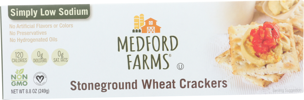 Stone Ground Less Salt Wheat Crackers - snapper