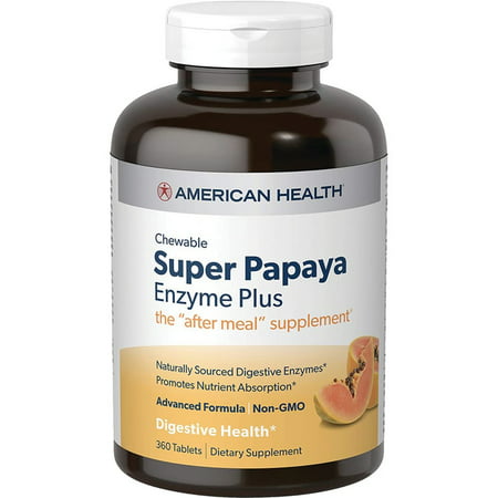 American Health Chewable Super Papaya Enzyme Plus 360 Chwbls - 076630502054