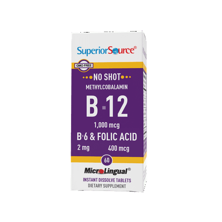Superior Source No Shot Vitamin B12 Methylcobalamin (1000 mcg) 60 Ct - 076635906901