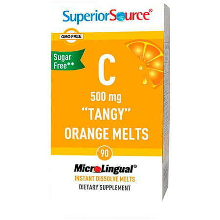 Superior Source - Vitamin C Melts Tangy Orange 500 mg. - 90 Quick Dissolve Tablets - 076635920204